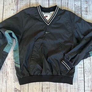Vintage Nike Center Swoosh Windbreaker Jacket V Neck 90s Boy's Oversized S 4-6